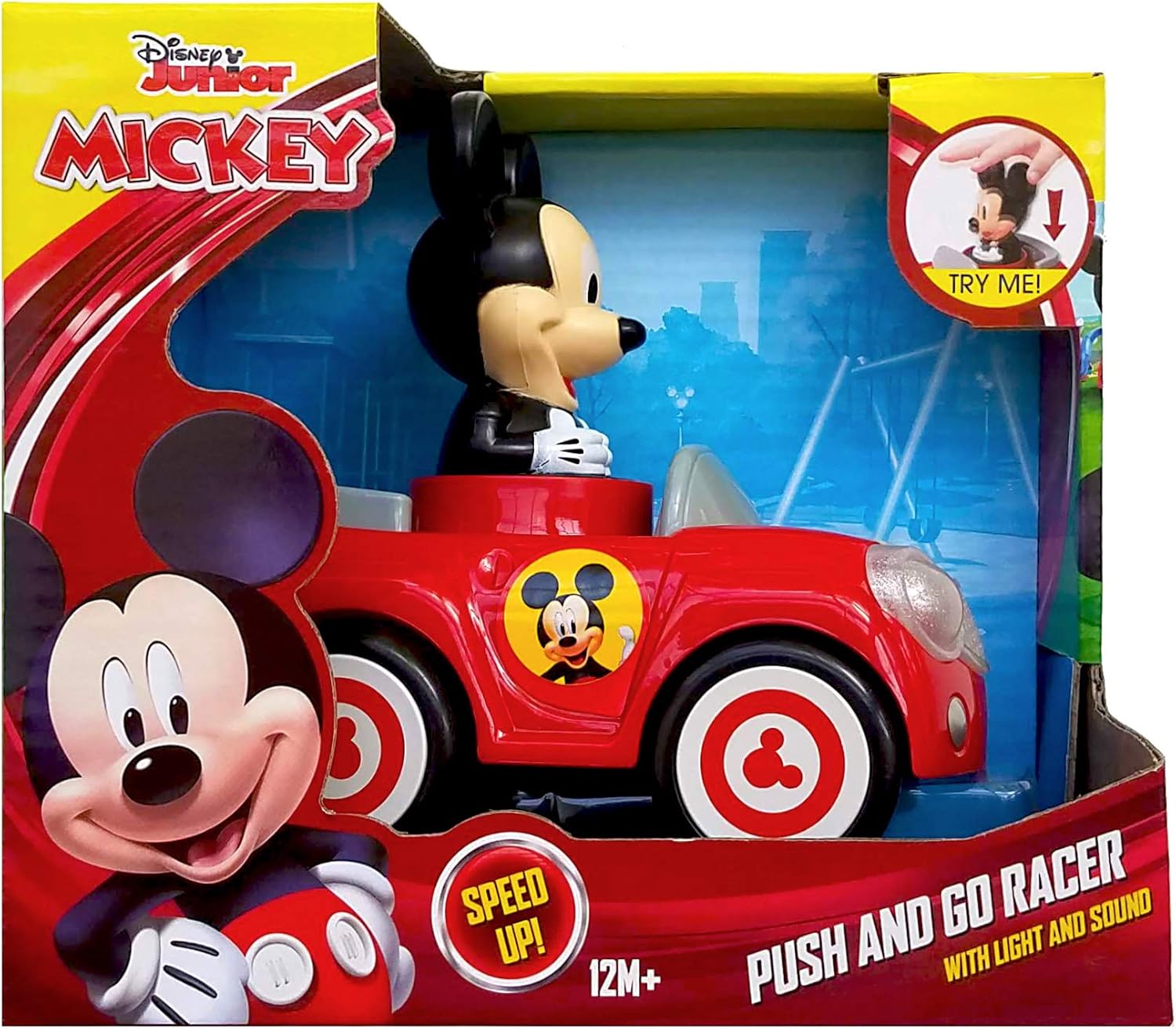 mickey mouse push and go car