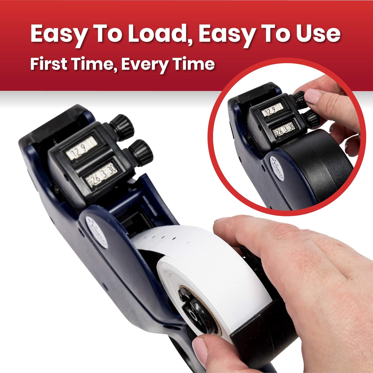 Perco 2 Line Date Gun Labeler Kit: Includes 16 Digits Label Gun, 10, 500 White Labels, Inker Remover Tool, and Pre-Loaded Ink Roll : Office Products