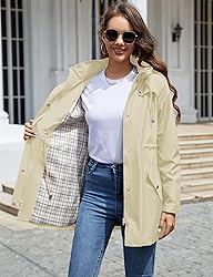 LOMON Women Rain Jacket Lightweight Hooded Jackets