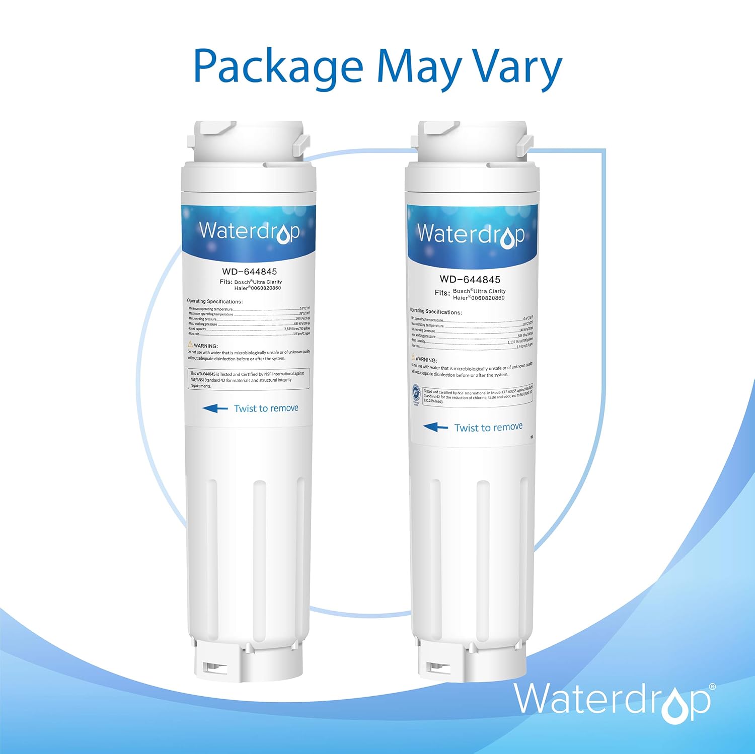 3 x Waterdrop WD-644845 reemplazo del filtro de agua del ...