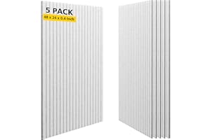 AUTORIFIC Acoustic Panels,5 Pack Sound Panels Noise Reducing for Walls,48"x24"x0.4" Soundproof Wall Panels,High-Density Acoustic Wall Panels,Decorative Wall Sound Absorbing Panel,White