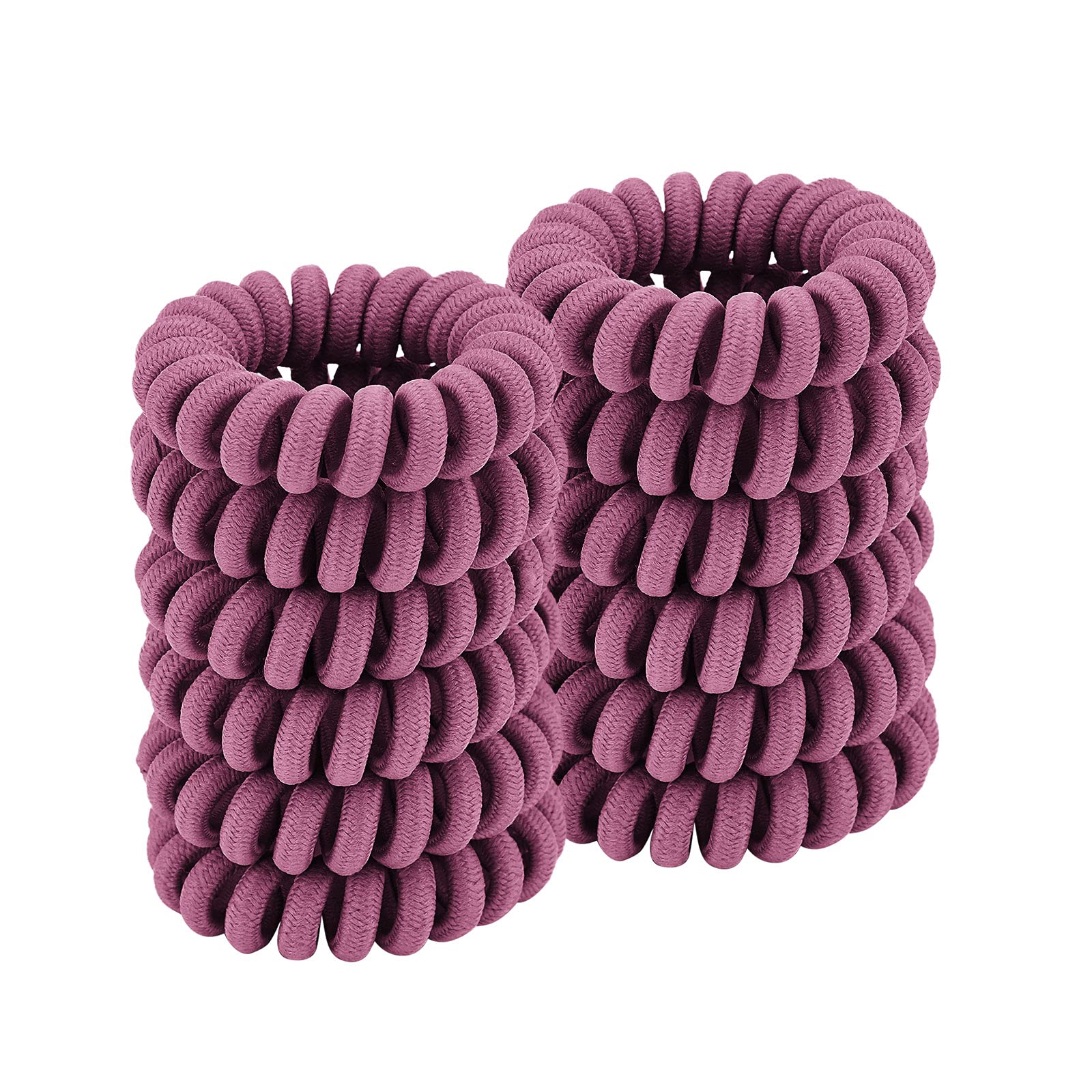 ZOUIQSS Spiral Hair Ties,Ponytail Holder Phone Cord Hair Coil Bands for Women Girls,Traceless,Strong Hold,Suitable for All Hair Types(Cloth Purple,12 Pcs)