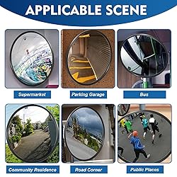Maitys 2 Pcs Convex Mirror Acrylic Safety Security