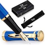 Wordsworth & Black Imperial Blue Fountain Pen Set with 24 Cartridges