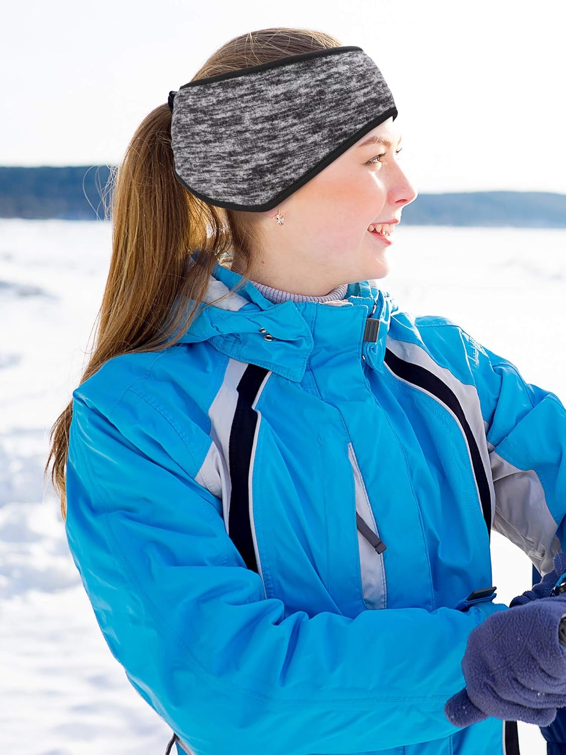 Blulu 3 Pieces Ponytail Headband Women Winter Headband Ear Warmer Running Headband for Women Girls Outdoor Sports, 3 Colors (Color Set 1, Size 1) : Clothing