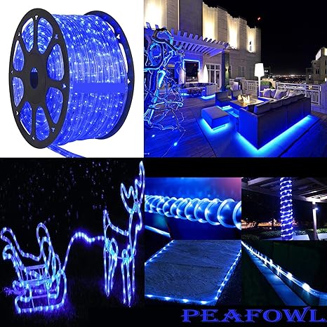 Peafowl led Rope(Strip) Light IP65 with Adapter (Diwali Light,Home Decoration,Christmas,Festival Light) Blue 100 Meter.