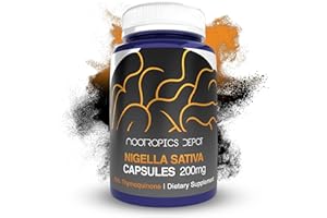 Nootropics Depot Nigella Sativa Extract Capsules | 200mg | 60 Count | Minimum 10% Thymoquinone Content | Black Seed Oil Extract | Supports Brain Health, Memory, Liver Health, and Immune Function