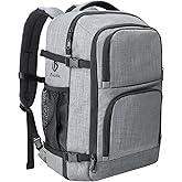 Dinictis Travel Backpack Carry on Flight Approved, Backpack Suitcase for Travel, Personal Item Travel Bag fits 17 inch Laptop- Grey