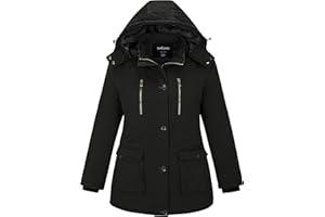 Soularge Women's Winter Plus Size Thickened Cotton Coat with Detachable Hood