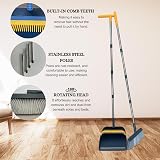 Floorington Dustpan and Brush Set Long Handled 124 cm Lightweight 800g Grey view 2