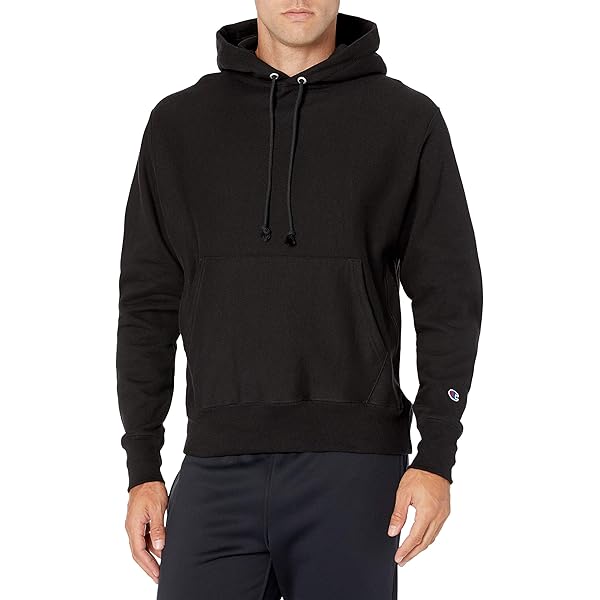 Champion Reverse Weave French Terry Crew Pocket Hoodie Black