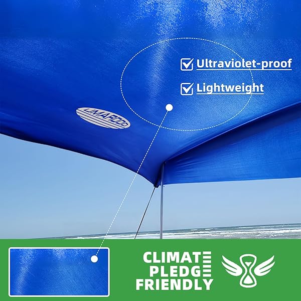 UMARDOO FAMILY BEACH TENT CANOPY SUN SHADE PORTABLE 10×10FT, LARGE WIND RESISTANCE BEACH SUN SHELTER EASY SETUP WITH PACKABLE CARRY BAG FOR OUTDOOR TRAVEL UPF 50+ (BLUE)