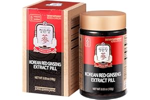 JUNG KWAN JANG US Korean Red Ginseng Extract Pill - Red Panax Ginseng Supplements with Rice Powder, Vitamins C & E - Energy Boost & Immune Support Caffeine & Gluten Free (800 Pills, 5.93 oz)