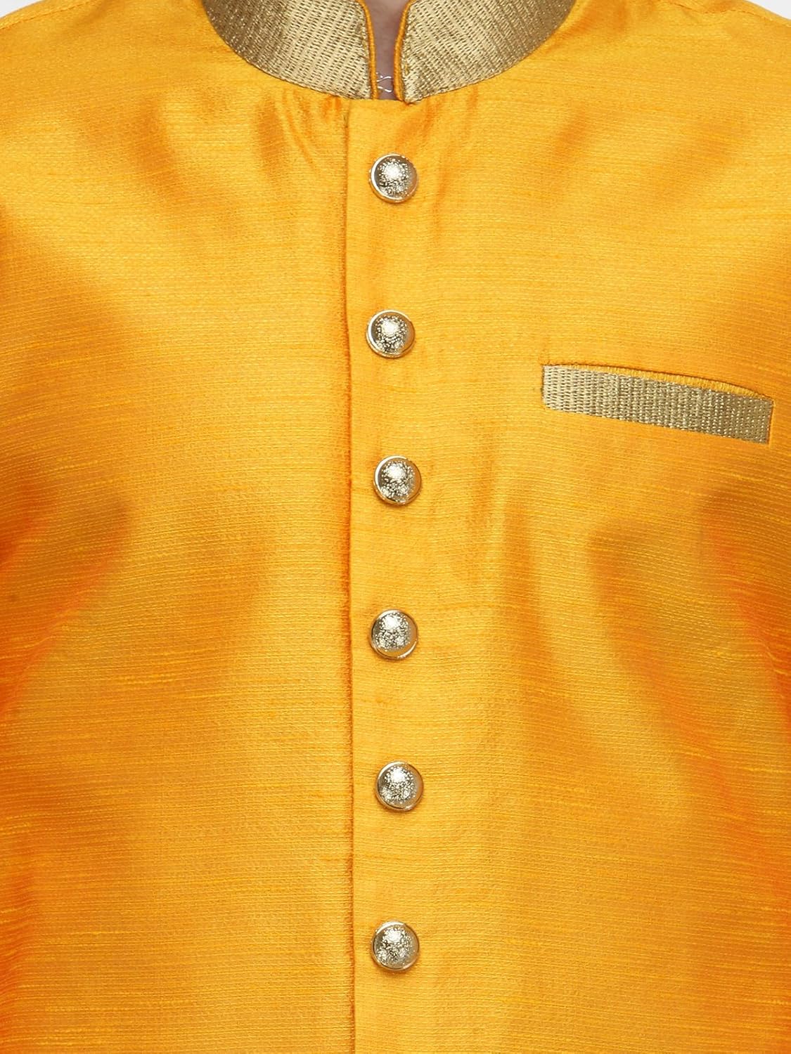 rg designers gold plain sherwani for men