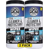 Chemical Guys, Total Interior Cleaner &amp; Protectant Canister Wipes, 60 Count | Pre-moistened wipes clean and refresh dashboards, seats, trim and door panels on the go, sixty per canister