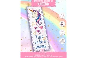 Povitrulya Embroidery Kit 'Unicorn' - Counted Cross Stitch Bookmark Set