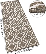 SHACOS Hallway Runner Rug 60x180 cm Non Slip Brown Kitchen Mat view 5
