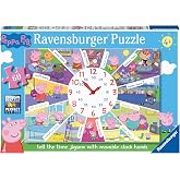Ravensburger Peppa Pig: Tell The Time 60 Piece Clock Jigsaw Puzzle for Kids - Screen-Free Activity Boosts Concentration and Focus - MESH Accredited