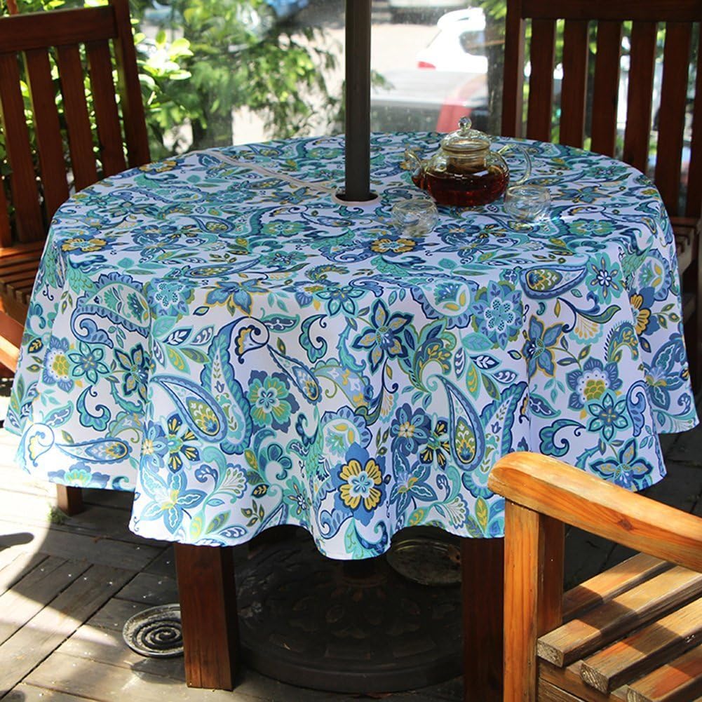 Fanjow® Floral Pattern Tablecloth Outdoor Patio Tablecloth With