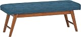 Amazon Basics Modern Padded Upholstered Bench Navy Blue 112 cm