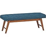 Amazon Brand – Rivet Modern Haraden Upholstered Button-Tufted Bench, 44"W, Navy