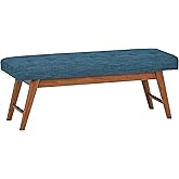 �鶹�� Basics Modern Haraden Upholstered Button-Tufted Bench, 44" W, Navy