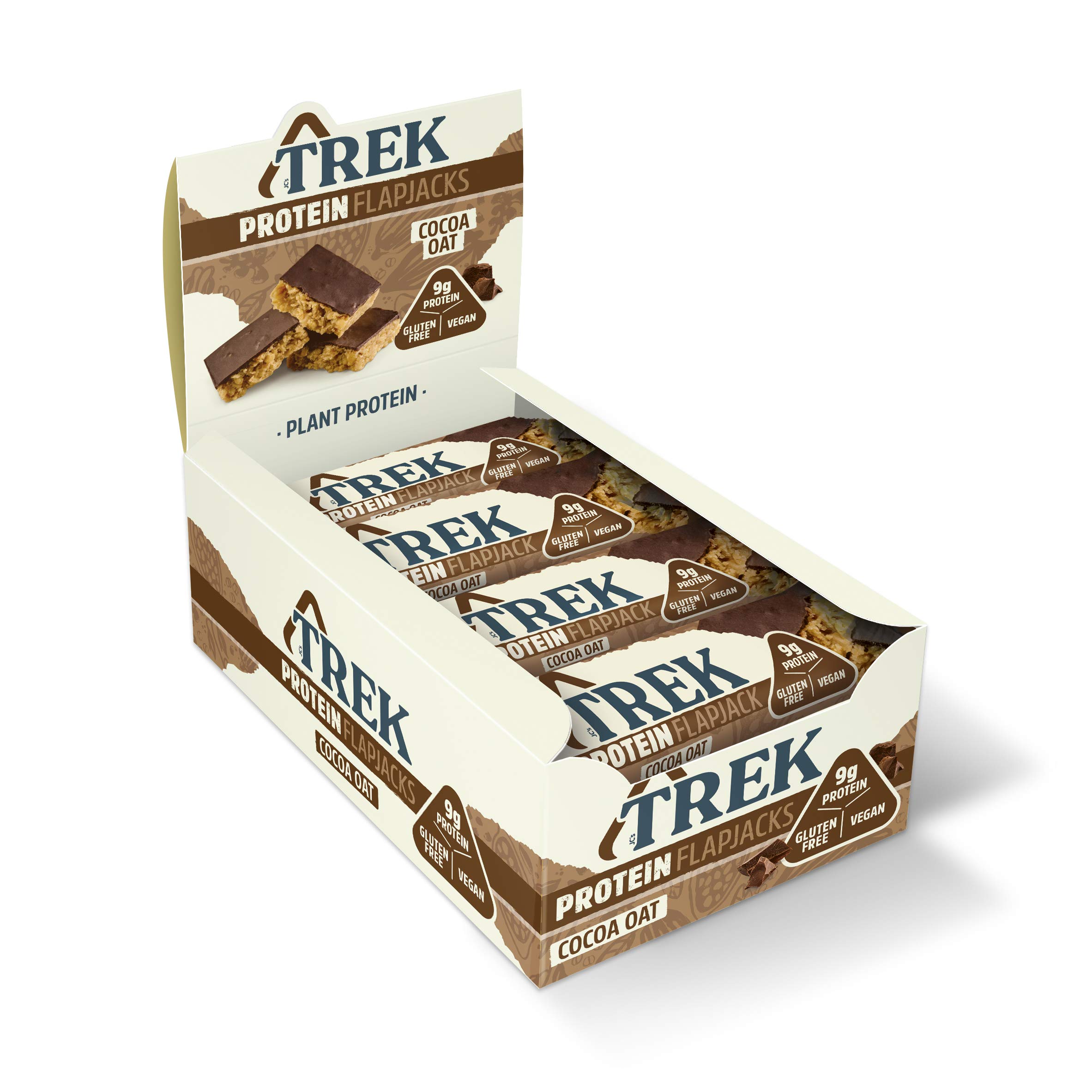 TREK High Protein Flapjack Cocoa Oat, 50 g Gluten Free Bars Healthy