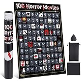 Top Horrors Movie Scratch Off Poster - 100 Lconic Horror Films,Horrors of all Time Bucket List,Halloween Wall Decor and Thoughtful Gift for Horror Movie Fans,Stunning Artwork by Hand - Films to Watch