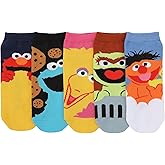 Bioworld Sesame Street Character Art Women's 5-Pair Ankle Socks