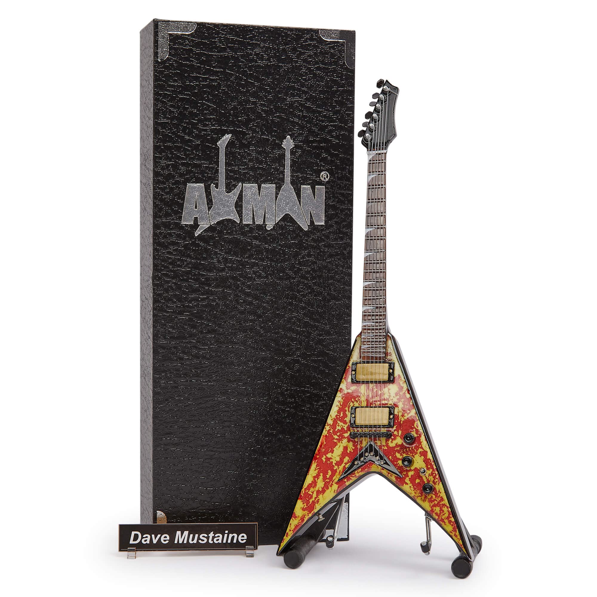 Dave Mustaine Holy Grail - Miniature Guitar Replica - Music Gifts - Handmade Ornamental 1/4 Scale - Includes a Display Box, Name Tag and Miniature Guitar Stand