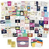 Janvale 100 All Occasion Cards Assortment Box with Color Envelopes,All Occasion Cards Set with Greeting Inside, Large 5 x 7 inch Cards with Stickers and Dividers