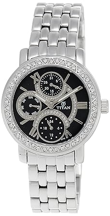 Purple Analog Black Dial Women's Watch -NK9743SM02