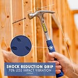 Estwing 16 oz Flooring & Tiling Hammer ESE316S Vinyl Grip Straight Claw view 2