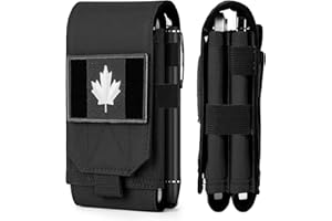 IronSeals Dual Tactical Phone Pouch Molle Phone Holster Double Capacity Phone Holder Universal Utility EDC Pouch with Flag Pa