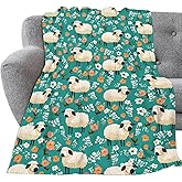 Sheep Throw Blanket Ultra Soft Sheep Goat Flannel Blanket Lightweight Cozy Print Blankets Gift for Women and Men Couch Sofa Bed 50" x 40"
