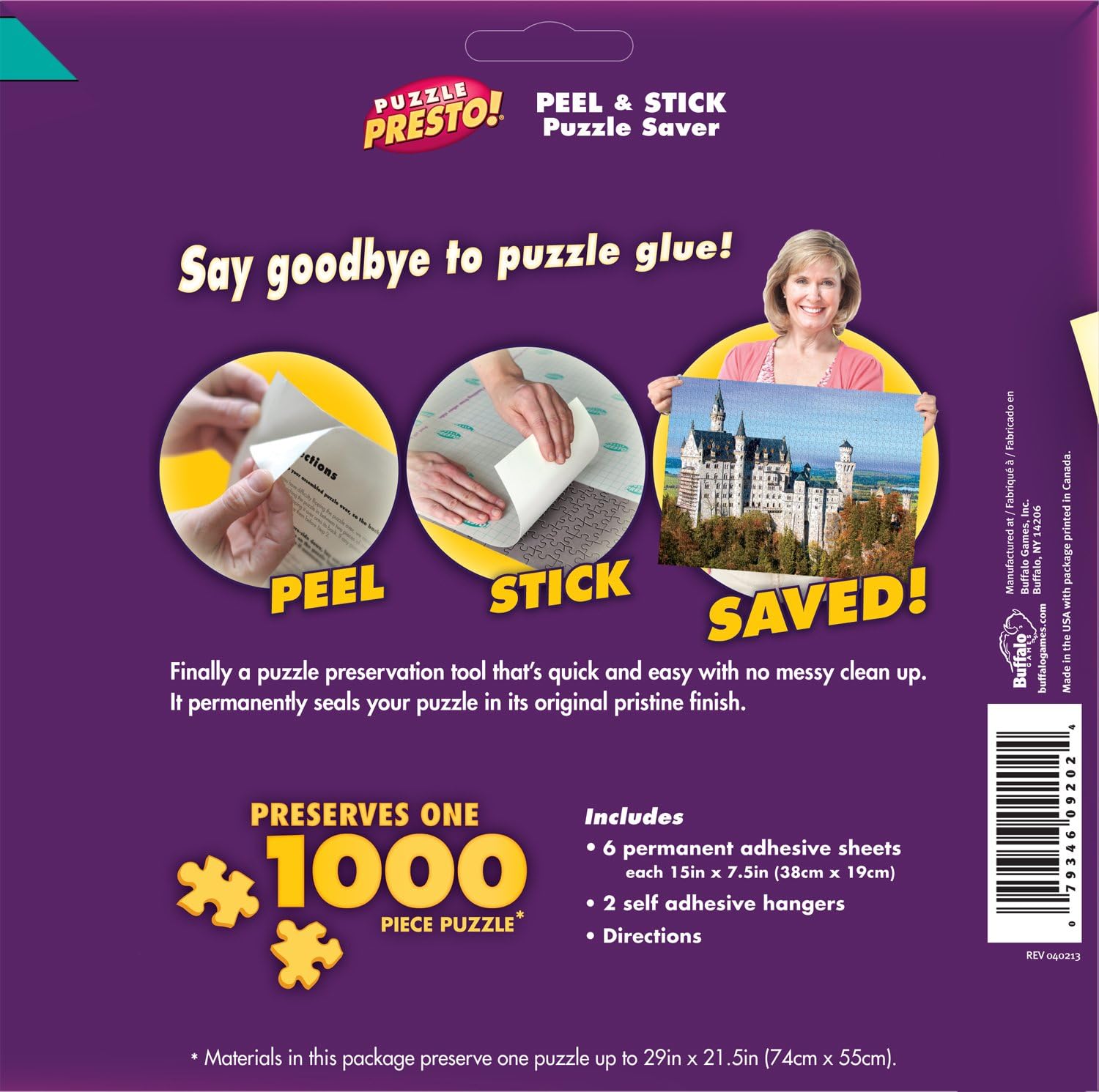 Puzzle Presto! Peel & Stick Puzzle Saver: The Original and Still the Best Way to Preserve Your Finished Puzzle!: Toys & Games