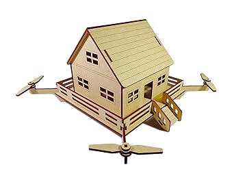 NEKBAL 3D Wooden Puzzle Game Toy and Home Decor - Drone House Puzzle