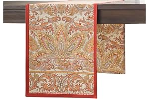 Maison d' Hermine Table Runner 100% Cotton Double Layer Table Runners 108 inches Long for Thanksgiving Christmas Decorations Home Kitchen Dining Party Wedding (Kashmir Paisley, 14.5" x 108")
