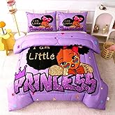 GRAT TIOC Little Black Girl Comforter Sets Twin Size,Black Girl Magic Bedding Set,Cute Little Princess Comforter Set for Kids Melanin Bedroom Bed Sets