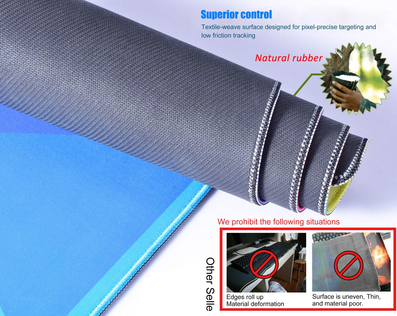 Mouse Pad Gaming Large Extended XXL(32×16×0.12inch) Laptop Mousepad for Computers Big Keyboard Desk Mouse Mat Anti Slip Stitched Edges Water Resistant Long Full Desk Writing Mat-Cute Graphics Designs