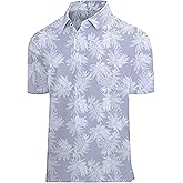 Actflare Golf Shirts for Men Printed Performance Moisture Wicking Short Sleeve Dry Fit Polo Shirts