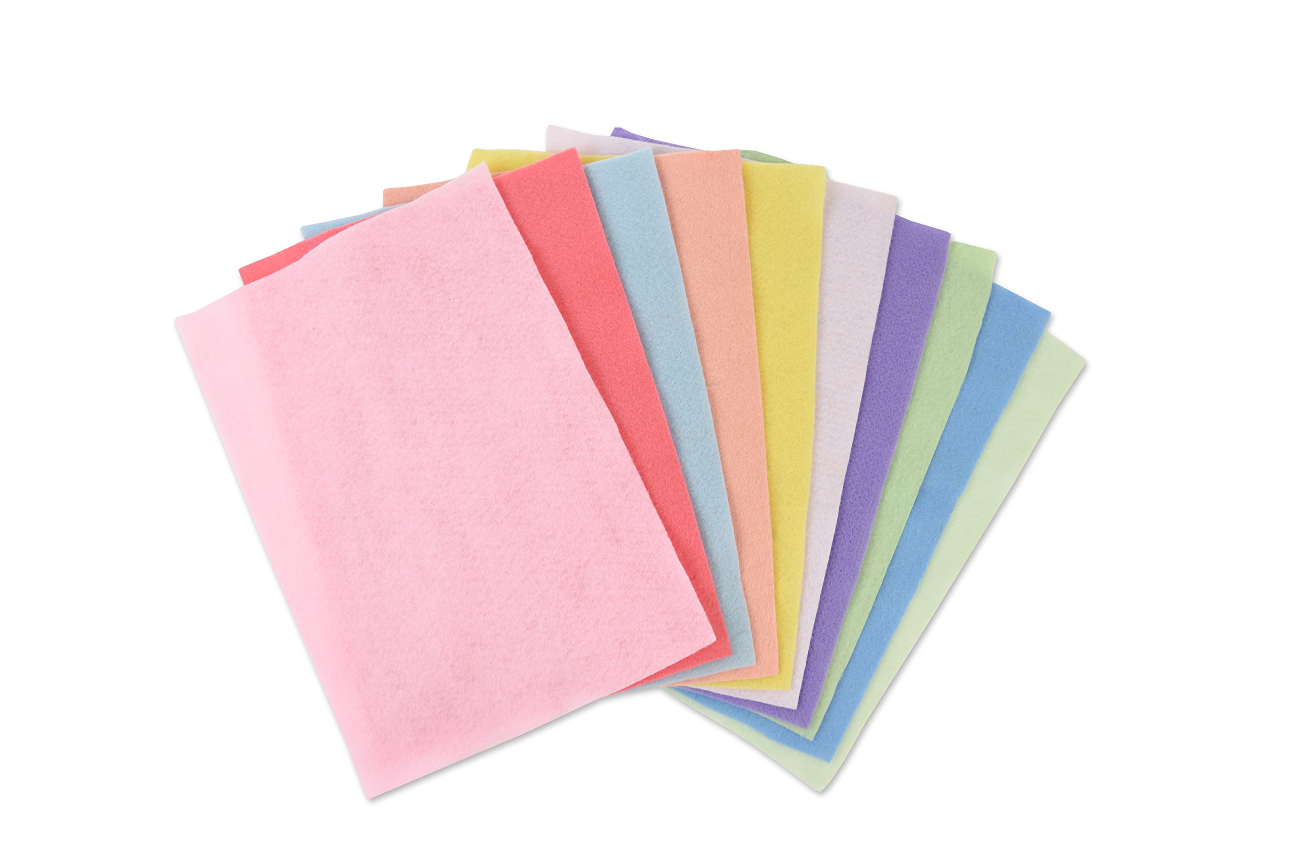 Sizzix 663022 Surfacez-Felt Sheets 10PK (10 Colours Pastels), Acrylic, 29.7 x 20.9 x 2.3 cm