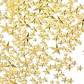 Chuangdi 516 Pcs Acrylic Star Rhinestone Gems,Gold | Flat Back ,18mm,12mm,10mm,6mm, for Birthday Party Decoration, DIY Clothes Shoes ,Jewelry Making Crafts