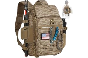 Piscifun Fishing Tackle Backpack with Rod & Gear Holder, Lightweight Fishing Tackle Storage Bag with Protective Rain Cover