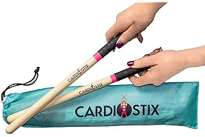 CardioStix Bundle 8oz Highest-Weighted (1 PAIR YOU CHOOSE) Premium American Hickory Wood Cardio Drum Sticks | For Drumming, Fitness, Aerobic Class, Exercises(Hot Pink Bundle)