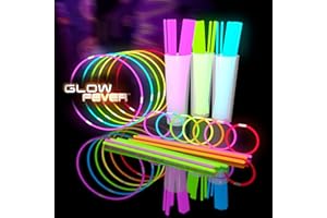 Glow Fever Glowsticks Bulk 600pcs Party Pack includes 300 8" Glow Sticks and 300 connectors, Bracelets and Necklaces, DIY Costume , Light Sticks, for Concert, Wedding and Birthday, Multicolor