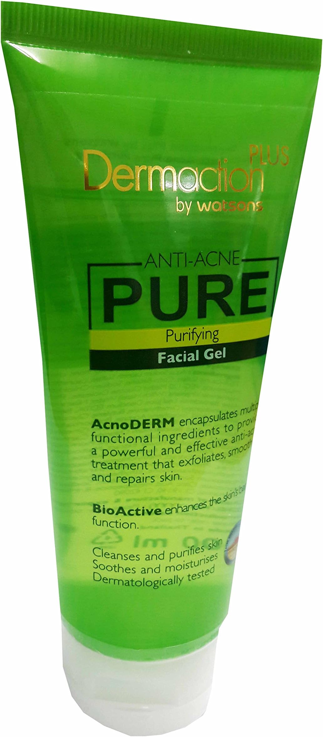 2 Packs of Dermaction Plus by Watsons Anti-Acne Pure Purifying Facial Gel. Cleanse and purifies skin. Soothes and moisturise. Dermatologically tested. (100 ml./ pack)