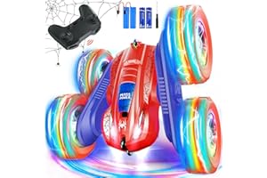 HARWORLIFE Spider RC Cars Double-Sided Driving 360° Flips Rotating 4WD with Lights for Kids Ages 4-7 8-12 Year Old, Remote Control Stunt Car Toys for Boys and Girls Xmas Gift
