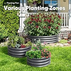 KING BIRD Raised Garden Bed Galvanized Round