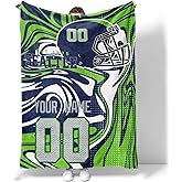 INAOO Seattle Throw Blanket Custom Name Number for Men Women Boy Personalized Gifts